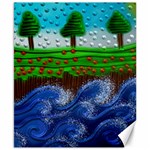 Beaded Landscape Textured Abstract Landscape With Sea Waves In The Foreground And Trees In The Background Canvas 8  x 10  8.15 x9.66  Canvas - 1