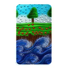 Beaded Landscape Textured Abstract Landscape With Sea Waves In The Foreground And Trees In The Background Memory Card Reader by Nexatart