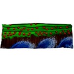 Beaded Landscape Textured Abstract Landscape With Sea Waves In The Foreground And Trees In The Background Body Pillow Case Dakimakura (Two Sides) Front