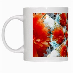 Stylish Background With Flowers White Mugs by Nexatart