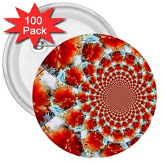 Stylish Background With Flowers 3  Buttons (100 Pack)  by Nexatart