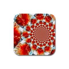 Stylish Background With Flowers Rubber Square Coaster (4 Pack)  by Nexatart