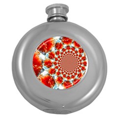 Stylish Background With Flowers Round Hip Flask (5 Oz) by Nexatart