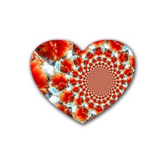 Stylish Background With Flowers Rubber Coaster (heart)  by Nexatart