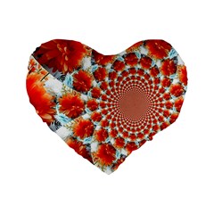 Stylish Background With Flowers Standard 16  Premium Flano Heart Shape Cushions by Nexatart