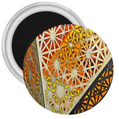 Abstract Starburst Background Wallpaper Of Metal Starburst Decoration With Orange And Yellow Back 3  Magnets by Nexatart