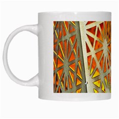 Abstract Starburst Background Wallpaper Of Metal Starburst Decoration With Orange And Yellow Back White Mugs by Nexatart