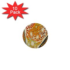 Abstract Starburst Background Wallpaper Of Metal Starburst Decoration With Orange And Yellow Back 1  Mini Buttons (10 Pack)  by Nexatart