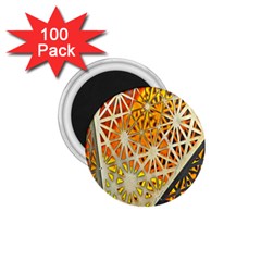 Abstract Starburst Background Wallpaper Of Metal Starburst Decoration With Orange And Yellow Back 1 75  Magnets (100 Pack)  by Nexatart