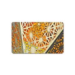 Abstract Starburst Background Wallpaper Of Metal Starburst Decoration With Orange And Yellow Back Magnet (name Card) by Nexatart