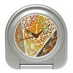 Abstract Starburst Background Wallpaper Of Metal Starburst Decoration With Orange And Yellow Back Travel Alarm Clocks Front