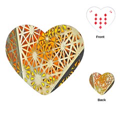 Abstract Starburst Background Wallpaper Of Metal Starburst Decoration With Orange And Yellow Back Playing Cards (heart)  by Nexatart