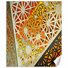 Abstract Starburst Background Wallpaper Of Metal Starburst Decoration With Orange And Yellow Back Canvas 8  X 10  by Nexatart