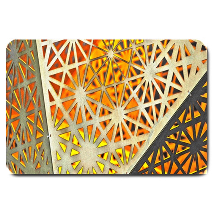 Abstract Starburst Background Wallpaper Of Metal Starburst Decoration With Orange And Yellow Back Large Doormat 