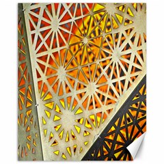 Abstract Starburst Background Wallpaper Of Metal Starburst Decoration With Orange And Yellow Back Canvas 11  X 14   by Nexatart