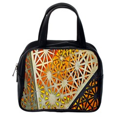 Abstract Starburst Background Wallpaper Of Metal Starburst Decoration With Orange And Yellow Back Classic Handbags (one Side) by Nexatart