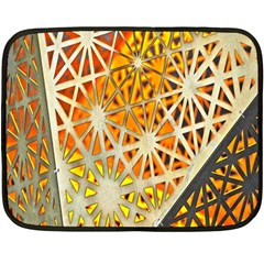 Abstract Starburst Background Wallpaper Of Metal Starburst Decoration With Orange And Yellow Back Double Sided Fleece Blanket (mini)  by Nexatart