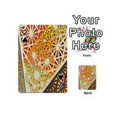 Abstract Starburst Background Wallpaper Of Metal Starburst Decoration With Orange And Yellow Back Playing Cards 54 (mini)  by Nexatart