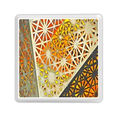 Abstract Starburst Background Wallpaper Of Metal Starburst Decoration With Orange And Yellow Back Memory Card Reader (square)  by Nexatart