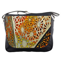 Abstract Starburst Background Wallpaper Of Metal Starburst Decoration With Orange And Yellow Back Messenger Bags by Nexatart