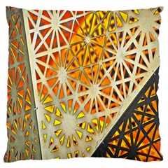 Abstract Starburst Background Wallpaper Of Metal Starburst Decoration With Orange And Yellow Back Large Cushion Case (one Side) by Nexatart