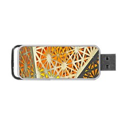 Abstract Starburst Background Wallpaper Of Metal Starburst Decoration With Orange And Yellow Back Portable Usb Flash (two Sides) by Nexatart