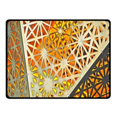 Abstract Starburst Background Wallpaper Of Metal Starburst Decoration With Orange And Yellow Back Double Sided Fleece Blanket (small)  by Nexatart