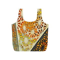 Abstract Starburst Background Wallpaper Of Metal Starburst Decoration With Orange And Yellow Back Full Print Recycle Bags (s)  by Nexatart