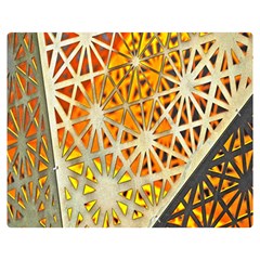 Abstract Starburst Background Wallpaper Of Metal Starburst Decoration With Orange And Yellow Back Double Sided Flano Blanket (medium)  by Nexatart