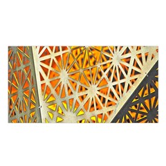 Abstract Starburst Background Wallpaper Of Metal Starburst Decoration With Orange And Yellow Back Satin Shawl by Nexatart