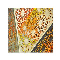 Abstract Starburst Background Wallpaper Of Metal Starburst Decoration With Orange And Yellow Back Small Satin Scarf (square) by Nexatart