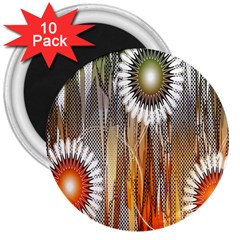 Floral Abstract Pattern Background 3  Magnets (10 Pack)  by Nexatart