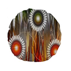 Floral Abstract Pattern Background Standard 15  Premium Flano Round Cushions by Nexatart