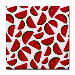 Fruit Watermelon Seamless Pattern Tile Coasters by Nexatart