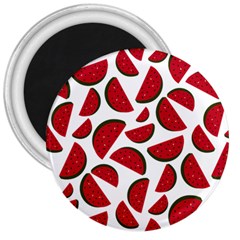 Fruit Watermelon Seamless Pattern 3  Magnets by Nexatart