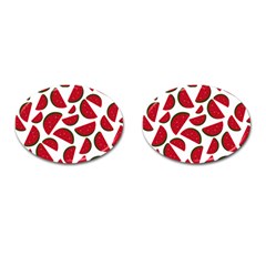 Fruit Watermelon Seamless Pattern Cufflinks (oval) by Nexatart