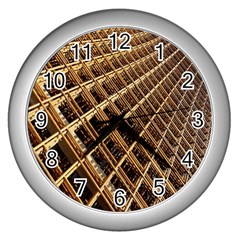 Construction Site Rusty Frames Making A Construction Site Abstract Wall Clocks (silver)  by Nexatart