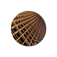 Construction Site Rusty Frames Making A Construction Site Abstract Rubber Coaster (round)  by Nexatart