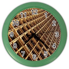 Construction Site Rusty Frames Making A Construction Site Abstract Color Wall Clocks by Nexatart