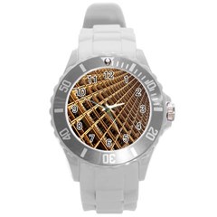 Construction Site Rusty Frames Making A Construction Site Abstract Round Plastic Sport Watch (l) by Nexatart