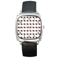 Insect Pattern Square Metal Watch by Nexatart