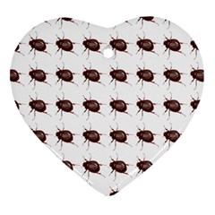 Insect Pattern Heart Ornament (two Sides) by Nexatart