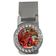 Abstract Fall Trees Saturated With Orange Pink And Turquoise Money Clips (cz)  by Nexatart