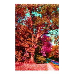 Abstract Fall Trees Saturated With Orange Pink And Turquoise Shower Curtain 48  X 72  (small)  by Nexatart