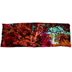 Abstract Fall Trees Saturated With Orange Pink And Turquoise Body Pillow Case Dakimakura (two Sides) by Nexatart