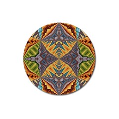 Kaleidoscopic Pattern Colorful Kaleidoscopic Pattern With Fabric Texture Magnet 3  (round) by Nexatart