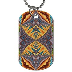 Kaleidoscopic Pattern Colorful Kaleidoscopic Pattern With Fabric Texture Dog Tag (two Sides) by Nexatart