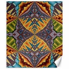 Kaleidoscopic Pattern Colorful Kaleidoscopic Pattern With Fabric Texture Canvas 8  X 10  by Nexatart