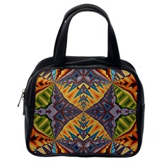 Kaleidoscopic Pattern Colorful Kaleidoscopic Pattern With Fabric Texture Classic Handbags (one Side) by Nexatart