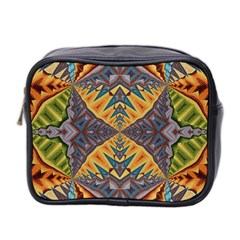 Kaleidoscopic Pattern Colorful Kaleidoscopic Pattern With Fabric Texture Mini Toiletries Bag 2-side by Nexatart